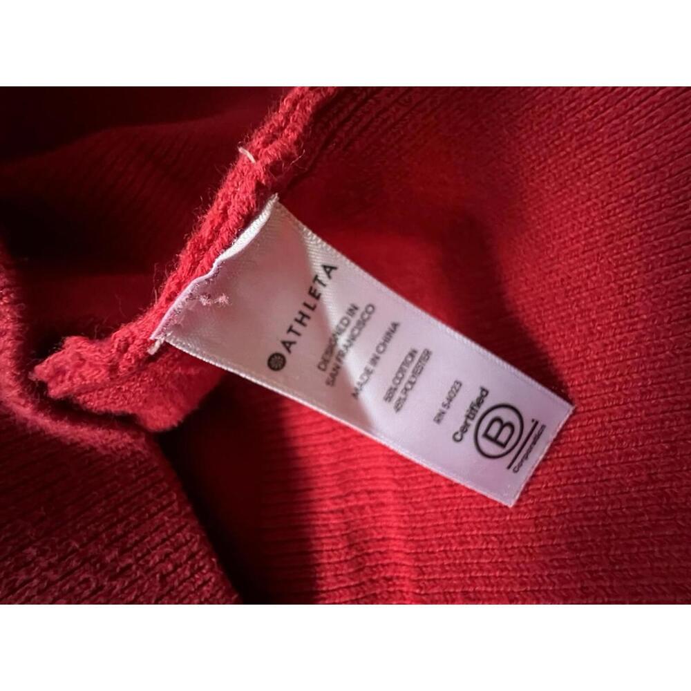 Athleta Cotton Crew Neck Red Pullover Sweater - Small - Picture 4 of 6